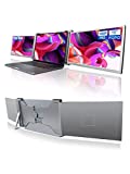 15 Inch Triple Portable Monitor - FOPO FHD 1080P HDR IPS Laptop Monitor Screen Extender for Dual Monitor Display, for 15'-17' Laptops & Switch/Xbox/Phone, Support Windows/MAC System, Type-C/HDMI Port