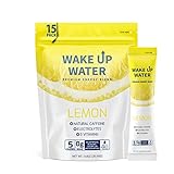 Wake Up Water Energy + Hydration Mix – Lemon – Energy + Hydration Powder Packets With Natural Caffeine, Electrolytes, B Vitamins | No Sugar | Daily Fuel With No Crash Or Jitters | (Lemon/15 Count)