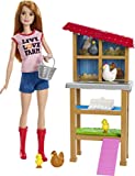 Barbie Chicken Farmer Doll, Red-Haired, and Playset with Henhouse, 3 Chickens, 2 Chicks and More, Career-Themed Toy for 3 to 7 Year Olds [Amazon Exclusive]