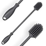 Silicone Bottle Cleaning Brush with Long Handle, 12.5' Water Bottle Cleaner for Baby Bottles, Hydro Flask, Sports Bottle, Vase, Glassware, Perfect for Smaller Diameter Bottle Openings (One Pack)