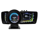 VJOYCAR Hawk 3.0 Car Dashboard Computer OBD2 Gauge HUD + Universal GPS Speedometer Digital Speed Meter RPM Coolant Oil Temperature Pressure OBDii Faulty Code Scanner Christmas Gifts for Men Women