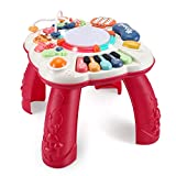 BACCOW Baby Toys 6 to 12-18 Months, Musical Activity Table for 1 Year Old Boys Girls Gifts Toddler Infant Toys (Size 11.8×11.8×12.2 Inches)