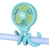 HomeLifairy Stroller Fan 5200mAh Battery Operated Fan Portable Fan Rechargeable Small USB Fan for Desk Mini Handheld Car Seat Personal Fan Clip On Fan for Stroller Accessories Crib Car Rides (Blue)
