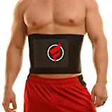 Fitru Waist Trimmer Sauna Ab Belt For Men & Women - Waist Trainer Stomach Wrap (Black, 10' X 50')