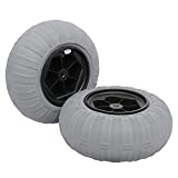 Bonnlo 16' Beach Cart Balloon Wheels Axle Hole 25 mm Replacement Sand Tires Retrofit for Wheelchair Kayak Cart Canoe Dolly Beach Wagon Fishing Buggy Trolley with Bearing Free Air Hand Pump, 2 Pack