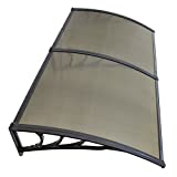 40 inch x 80 inch Window Awning Door Canopy Polycarbonate Cover Outdoor Front Door Patio Sun Shetter (Brown 1pcs)
