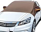 AstroAI Windshield Cover for Ice and Snow, Car Windshield Snow Cover Heavy Duty Oxford Wiper Mirror Protector Windproof Frost Guard Windshield Cover for Cars, Compact SUVs