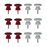 Game Room Guys Bumper Pool Posts with Rings - Large - Red/White (Set of 12)