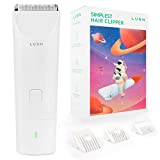 LUSN Quiet Baby Hair Clipper, Electric Cordless Hair Trimmer Kit with Guide Combs & Cape, IPX7 Waterproof, Rechargeable Haircut Kit for Kids, Infant,Toddler Children, Classic White
