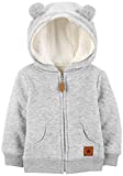 Simple Joys by Carter's Unisex Babies' Hooded Sweater Jacket with Sherpa Lining, Grey, 3-6 Months