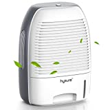 Hysure Dehumidifier for Home 250 sq ft with 52oz(1500ml) Capacity Dehumidifier for Bedroom, Bathroom, RV, Baby Room High Humidity with Auto Shut Off - White