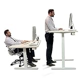 Autonomous Edition Hybrid Dual Motor Electric Standing Desk Frame for Home Office, Gaming, Computer, 28'-47' Adjustable Height Range, 39'-70' Width Range, White (Tabletop Not Included)