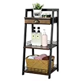 3-Tier Bathroom Ladder Shelf, Bathroom Floor Storage Shelf with Drawer, Freestanding Tower Shelf, Open Shelving Unit for Bathroom Living Room Balcony