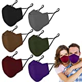 Reusable Cloth Face Masks Washable - 4 Layer 4D Anti Fogging Adult Face Mask with Nose Wire, Breathable Adjustable Mask