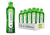 ALO AWAKEN Aloe Vera Juice | Plant-Based Drink with Aloe Vera Pulp and One-Shot of Wheatgrass | Aloin Free, Non GMO | 16.9 FL OZ (500mL) Bottles | Pack of 12
