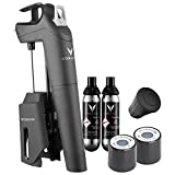 Coravin Timeless Three Plus Wine by the Glass System - Includes 1 Wine Preserver, 2 Argon Gas Capsules, 2 Screw Cap Replacements, and 1 Wine Aerator, Black