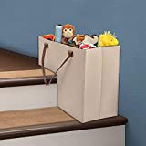 Stair Storage Bag with Handles, Staircase Organiser Basket, Large Stair Tidy Basket Storage, Patchwork Foldable Stair Ladder Organizer Basket for Household Laundry Toys Items