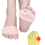 Metatarsal Pads,Gel Toe Separator, Metatarsal Cushion Toe Separators, New Material, (4 PCS Nude), Breathable & Soft Gel, Toe Spacers, Forefoot Pads, Great for Blisters, Forefoot Pain, Diabetic Feet.
