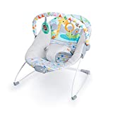 Bright Starts Safari Fun 3-Point Harness Vibrating Baby Bouncer with -Toy bar