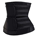 Waist Trainer Belt for Women & Man - Waist Cincher Trimmer Weight Loss Ab Belt - Slimming Body Shaper Belt (Large, Black2straps)