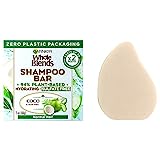 Garnier Whole Blends Hydrating Shampoo Bar for Normal Hair, Zero Plastic Packaging, Free of Preservatives, Sulfates, Silicones, Soap & Dye, with Coconut Oil & Aloe Vera, 2 Oz