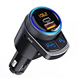 Bluetooth Transmitter for Car: Automatic Tuning FM Transmitter - Esky Bluetooth 5.1 Car Adapter with PD 24W & QC 3.0 Charger, 3.5mm Aux Adapter, Supports Hands Free Calling & Siri Google Assistant