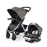 Chicco Bravo 3-in-1 Trio Travel System, Bravo Quick-Fold Stroller with Top-Rated KeyFit 30 Infant Car Seat and Base, Car Seat and Stroller Combo | Calla/Grey