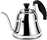 Chefbar Tea Kettle Gooseneck Kettle for Stovetop, Gooseneck Coffee Kettle Pour Over Coffee Kettle with Flow Control, Stainless Steel Small Tea Kettles Stove Top for Camping Travel, 28oz, Silver