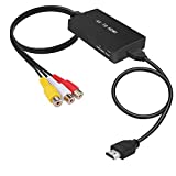 Tengchi RCA to HDMI Converter, Composite to HDMI Adapter Support 1080P PAL/NTSC Compatible with PS one, PS2, PS3, STB, Xbox, VHS, VCR, Blue-Ray DVD Players, Black