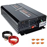 aeliussine Power Inverter 2000W Pure Sine Wave Inverter 12v DC to AC 120v Peak 4000 Watt Converter with LCD Display USB Charge Port for Car RV Boat Solar Power System.…