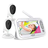 Video Baby Monitor with Two Cameras and 4.3' LCD,Auto Night Vision,Two-Way Talkback,Temperature Detection,Power Saving/Vox,Zoom in,Support Multi Camera