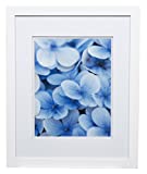 Gallery Solutions 16x20 Flat Double Mat for 11x14 Photo, Wall Mount Picture Frame, 16' x 20', White
