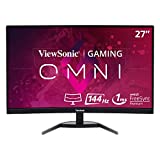 ViewSonic OMNI VX2768-2KPC-MHD 27 Inch Curved 1440p 1ms 144Hz Gaming Monitor with FreeSync Premium, Eye Care, HDMI and Display Port