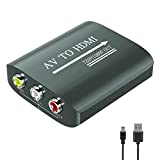 RCA to HDMI Converter,GINGIN 1080p/720p AV to HDMI Converter for TV/PC/N64/Wii/PS1/PS2/PS3/STB/Xbox/VHS/VCR/Blue-Ray DVD Players