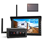 AUTO-VOX Solar 4 RV Backup Camera Wireless with Rechargeable Battery,Back Up Camera Systems for Truck with 7'' Monitor,IR Night Vision Trailer Rear View Camera for 1080P High-Speed Observation
