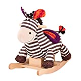 B. toys by Battat Kazoo Wooden Rocking Zebra – Rodeo Rocker – Plush Ride On Zebra Rocking Horse for Toddlers and Babies 18m+, B. Rocking Zebra , White