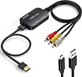 HDMI to RCA Converter, ABLEWE HDMI to RCA Adapter, HDMI to AV 3RCA CVBs Composite Video Audio Converter Adapter for TV Stick/Roku/Apple TV/PC/Laptop/Xbox/HDTV ( with HDMI Cable & USB Cable)