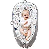 Baby Lounger for Newborn Adjustable Baby Co Sleeping Bed Portable Baby Sleeper Bed Breathable Infant Lounger for Crib Baby Floor Seat Newborn Must Have Essential Baby Registry Search (Grey)