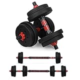 BCBIG Adjustable-Dumbbells-Sets,Free Weights-20lb(10lb*2)Dumbbells Set of 2 Convertible To Barbell A Pair of Lightweight for Home Gym,Women and Men Equipment