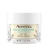 Aveeno Calm + Restore Oat Gel Facial Moisturizer for Sensitive Skin, Lightweight Gel Cream Face Moisturizer with Prebiotic Oat and Feverfew, Hypoallergenic, Fragrance- and Paraben-Free, 1.7 oz