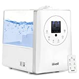 LEVOIT Humidifiers for Bedroom Large Room Home, 6L Warm and Cool Mist Air Vaporizer for Plants Indoor and Whole House with Built-in Humidity Sensor, Essential Oil Diffuser, Whisper Quiet, Timer, White