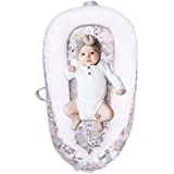 AOBABY Baby Lounger, Breathable Soft Cotton for Baby Sensitive Skin, Portable Infant Lounger Seat for Tummy Time, Newborn Essentials & Baby Shower Gifts (Animal World)