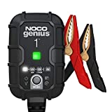NOCO GENIUS1, 1A Automatic Smart Charger, 6V and 12V Portable Automotive Car Battery Charger, Battery Maintainer, Float Charger, Trickle Charger and Battery Desulfator with Temperature Compensation