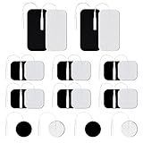 AUVON TENS Unit Replacement Pads Combination Set, 20 Packs Multiple Sizes Electrodes for TENS Unit, Reusable and Latex Free Pigtail TENS Pads for Multiple Pain Relief (2mm Connector)