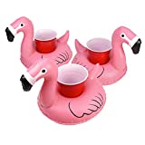 GoFloats Inflatable Pool Drink Holders (3 Pack) Designed in the US | Huge Selection from Unicorn, Flamingo, Palm and More | Float Your Hot Tub Drinks In Style, Floatmingo