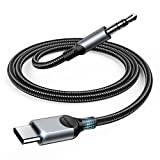 USB C to 3.5mm Audio Aux Jack Cable[4ft], ZOOAUX Type C Adapter to 3.5mm Headphone Stereo Cord Car for iPad Pro 2018 Samsung Galaxy S21 S20 Ultra Note20 10+ Google Pixel 3 2XL Oneplus Huawei HTC-Grey