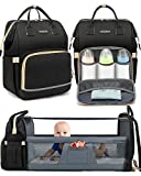 WOWTINA Baby Diaper Bag Backpack with Changing Station for Boy Girl, Baby Registry Search Shower Gifts Baby Stuff for Newborn Essentials Must Haves, Dad Travel Large Black Diaper Bags