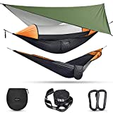 G4Free Large Camping Hammock with Mosquito Net and Rain Fly- 2 Person Portable Hammock with Bug Net and Tent Tarp , Hammock Tent for Outdoor Hiking Camping Backpacking Travel