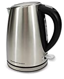 Chef’sChoice 681 Cordless Electric Kettle Handsomely Crafted in Brushed Stainless Steel Includes Concealed Heating Element Boil Dry Protection and Auto Shut Off, 1.7-Liter, Silver