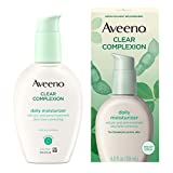 Aveeno Clear Complexion Salicylic Acid Acne-Fighting Daily Face Moisturizer for Breakout-Prone Skin & Uneven Tone, Total Soy Complex, Oil-Free, Hypoallergenic & Non-Comedogenic, 4 fl. oz